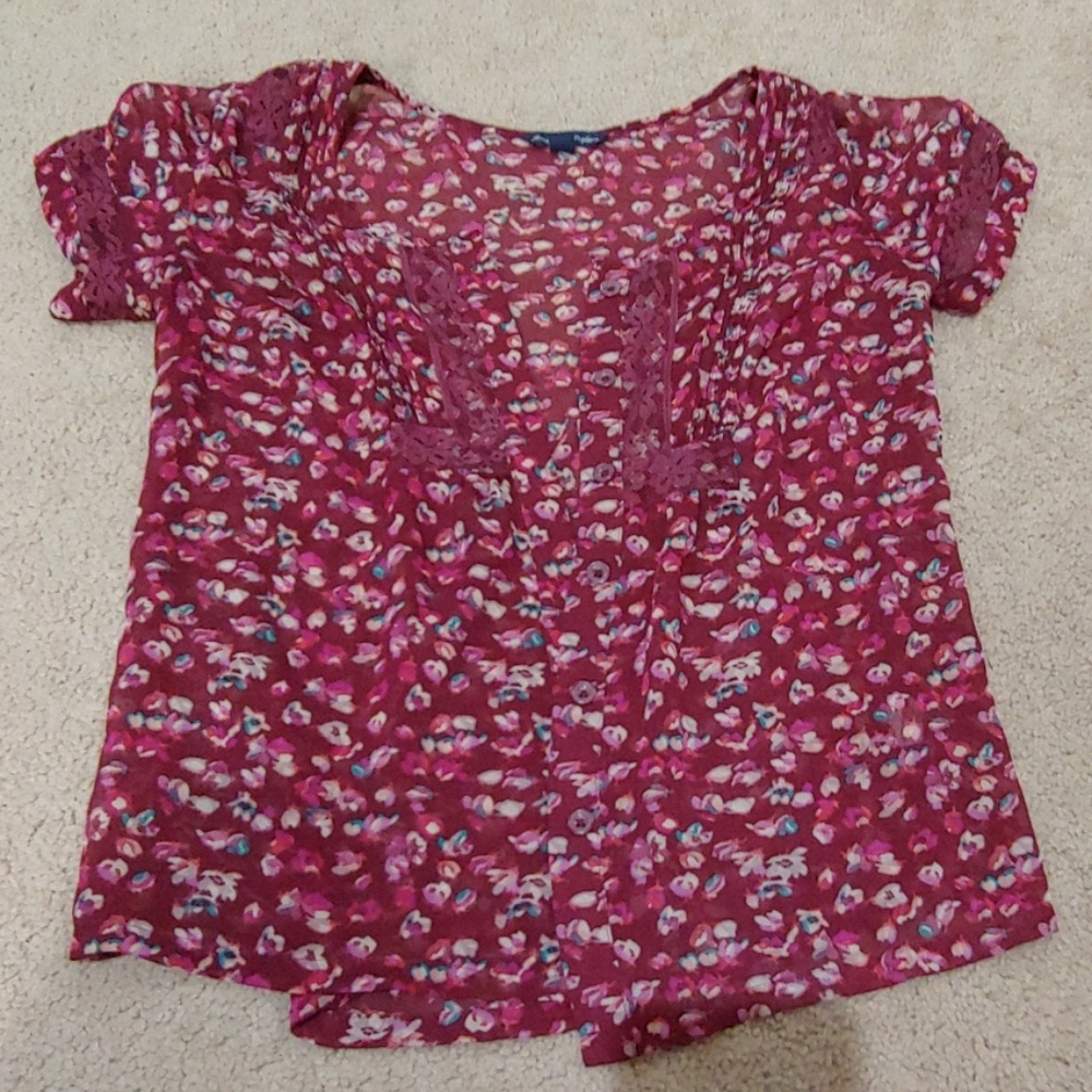 Button up polyester shirt